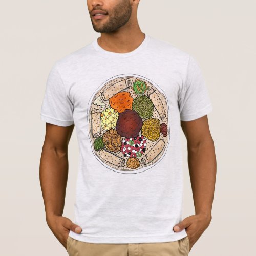 Ethiopian Cooking Food Platter Injera Wat Lentils T_Shirt