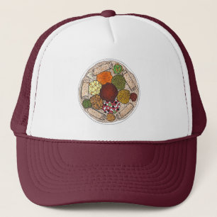 Ethiopian Cooking Food Platter Injera Wat Lentils Trucker Hat
