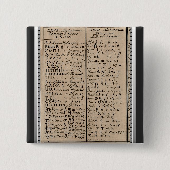 Ethiopian-Coptic Alphabet Button (Front)