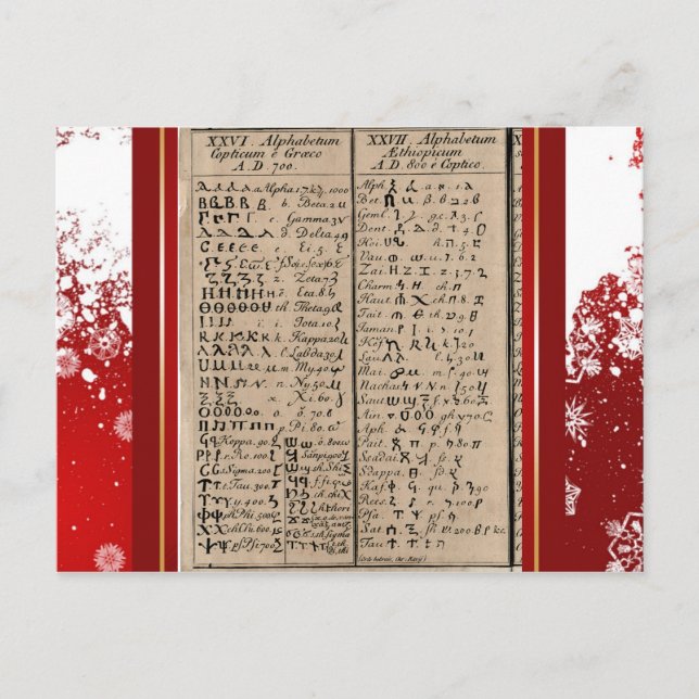 Ethiopian-Coptic Alphabet Postcard (Front)