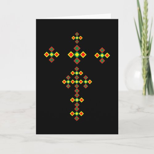 Ethiopian Cross Art Ethiopian Traditional Clothes Card