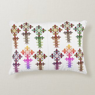Ethiopian Cross Custom Brushed Accent Pillow