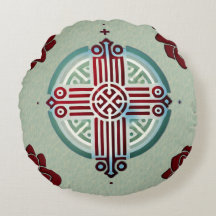 Ethiopian Cross Design Throw Pillow