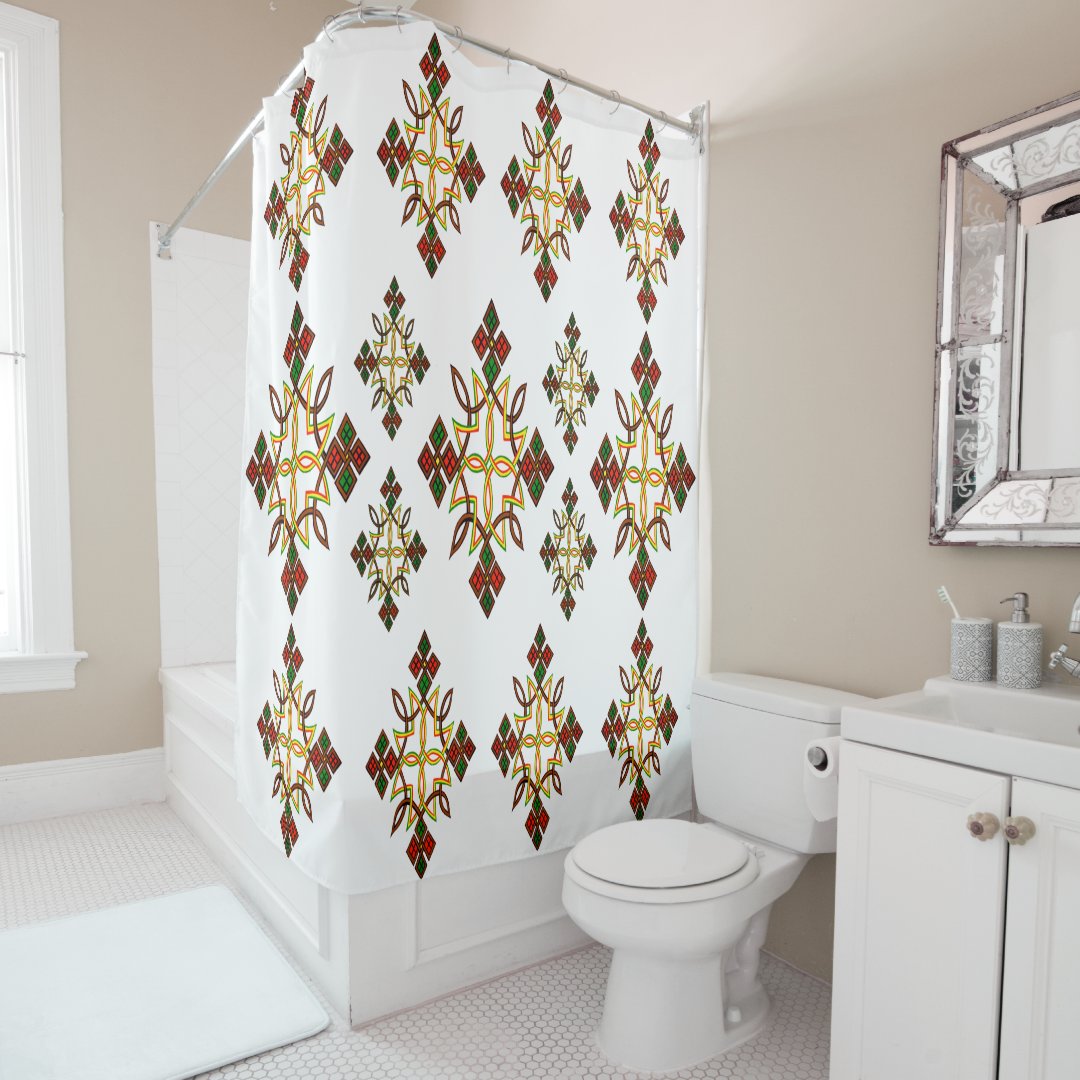 Ethiopian Cross Meskel Shower Curtain Zazzle