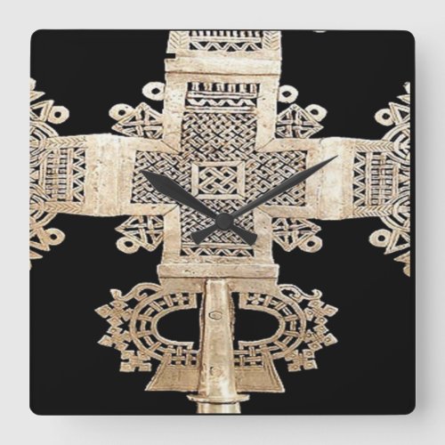  Ethiopian Cross Moti Square Wall Clock