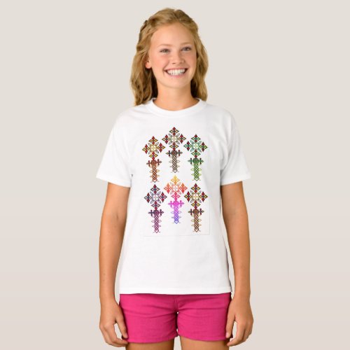Ethiopian Cross T_Shirt _ Girls