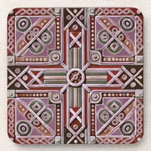 Ethiopian Design Influence Hard Plastic Coaster