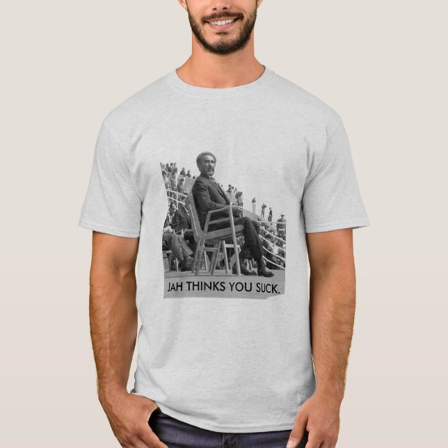 ethiopian_emperor_haile_selassie_e0, JAH THINKS... T-Shirt (Front)