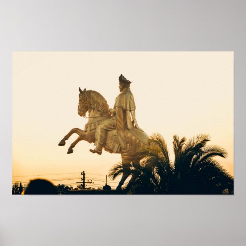 Ethiopian Emperor Menelik ll on horse Poster