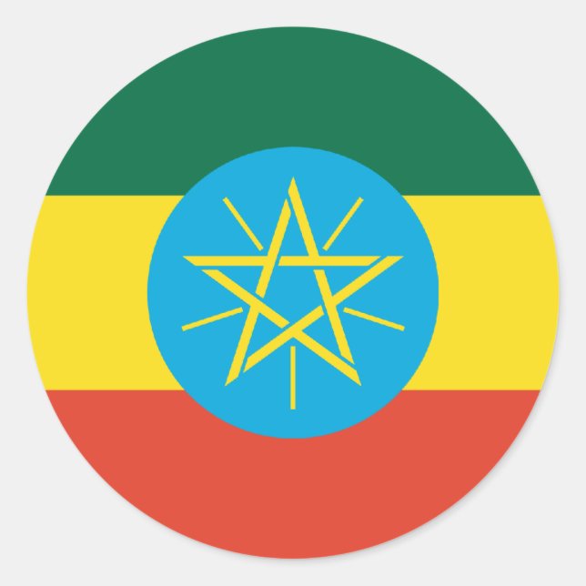 Ethiopian Flag Classic Round Sticker (Front)