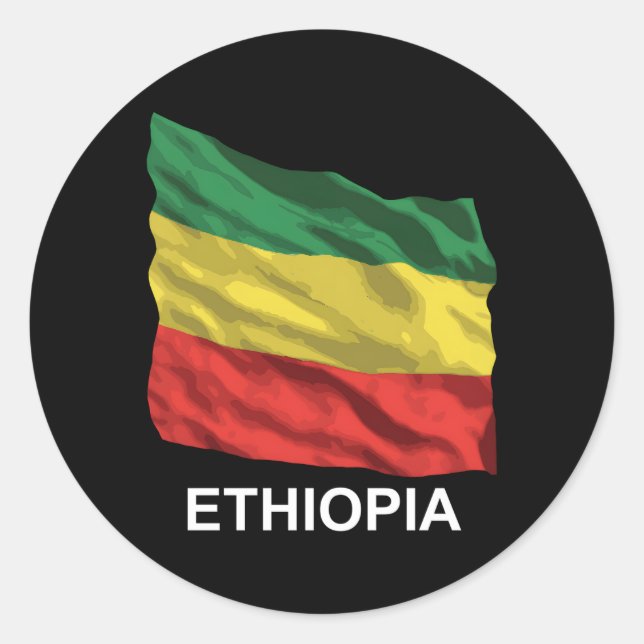 Ethiopian Flag Classic Round Sticker (Front)