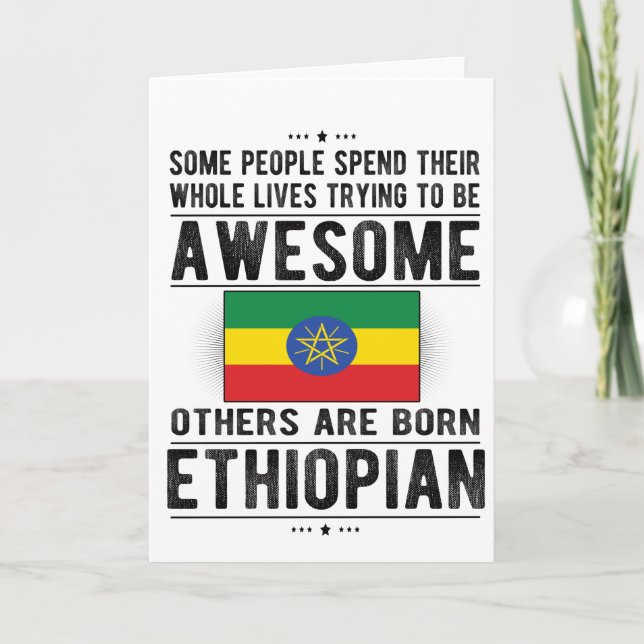 Ethiopian Flag Ethiopia Heritage Ethiopian Roots Card (Front)