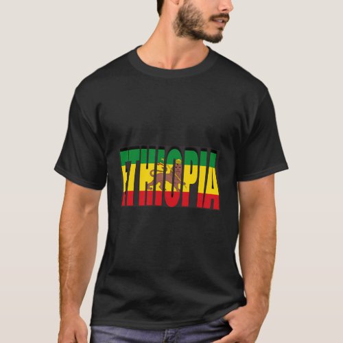 Ethiopian Flag In Ethiopia Rastafarian Ethiopia Fl T_Shirt