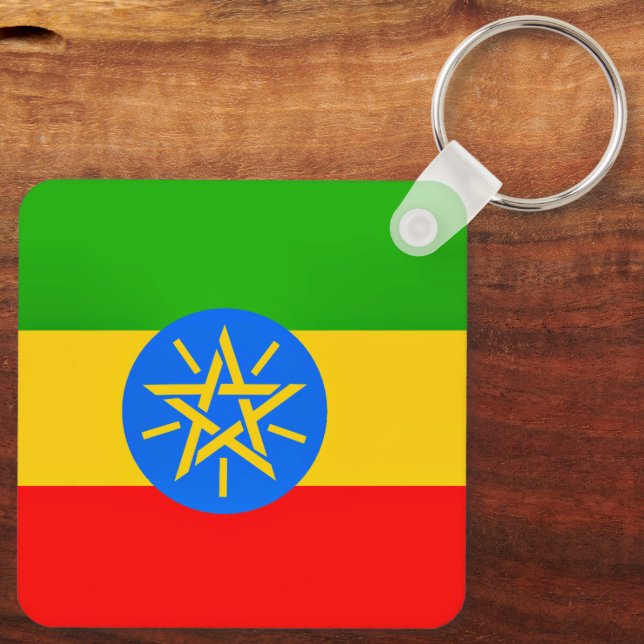 Ethiopian flag keychain (Back)