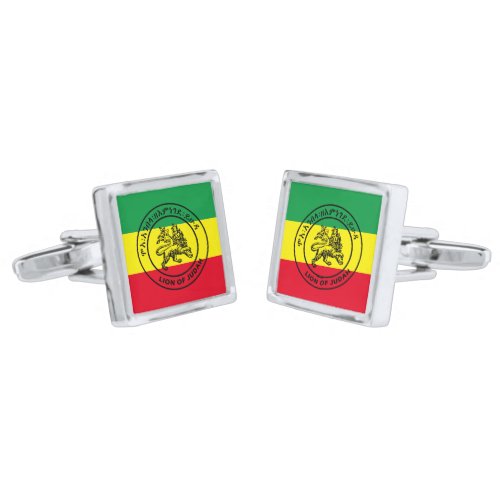 Ethiopian Flag Lion of Judah Cufflinks