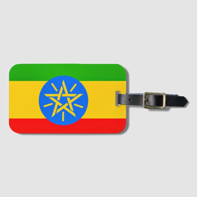 Ethiopian flag luggage tag (Front Horizontal)