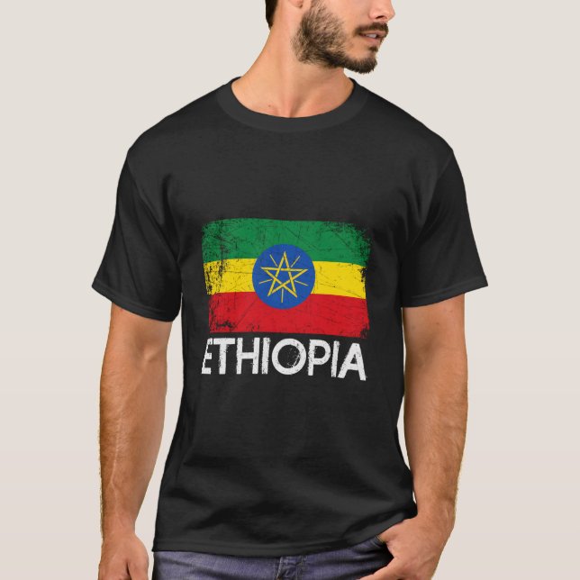 Ethiopian Flag Made In Ethiopia T-Shirt (Front)