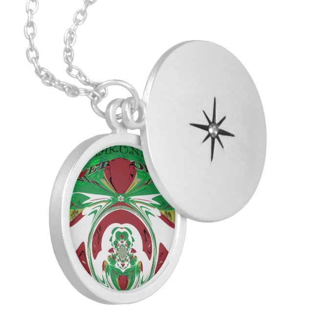 Ethiopian flag necklace for women. I love Ethiopia (Front Left)