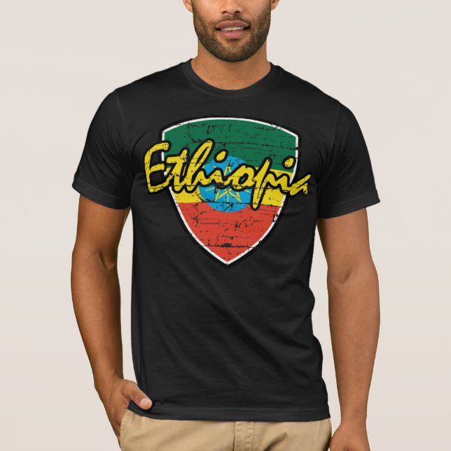 Ethiopian flag shield design T-Shirt (Front)