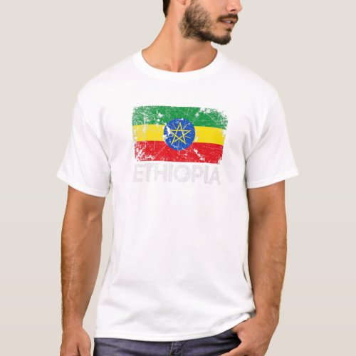 Ethiopian Flag  Vintage Made In Ethiopia Gift T_Shirt