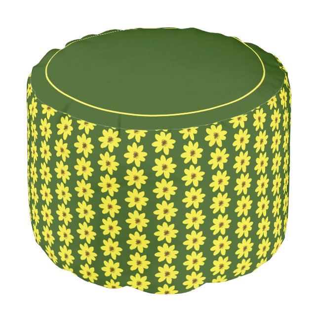 Ethiopian Flower | Adey Abeba Design Pouf (Angled Front)