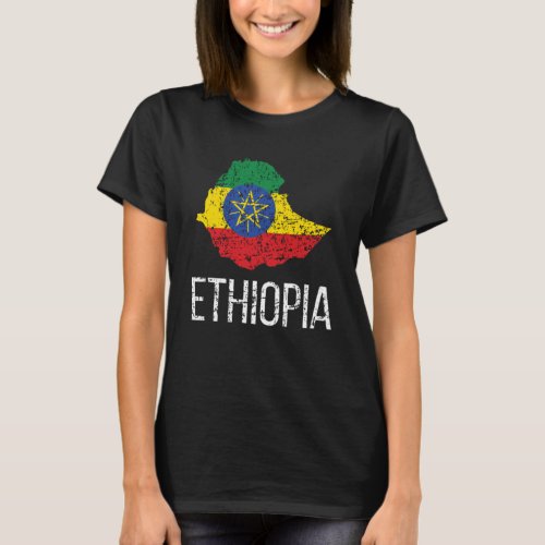 Ethiopian Heritage Ethiopia Roots Ethiopian Flag T_Shirt
