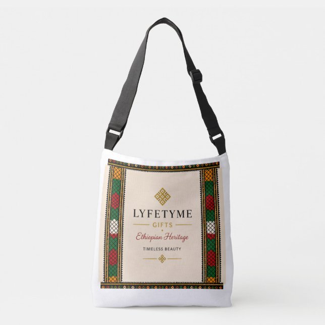 Ethiopian Heritage Geometric Pattern Tote Bag  (Front)
