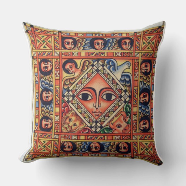 Ethiopian Icon Throw Pillow (Front)