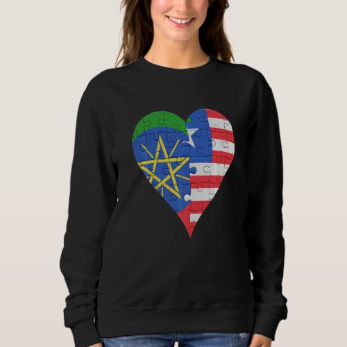Ethiopian Liberian Flag Heart Sweatshirt