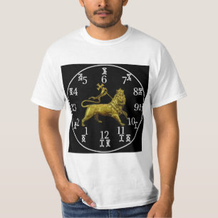 Ethiopian Lion Clock - Amharic and English Numbers T-Shirt
