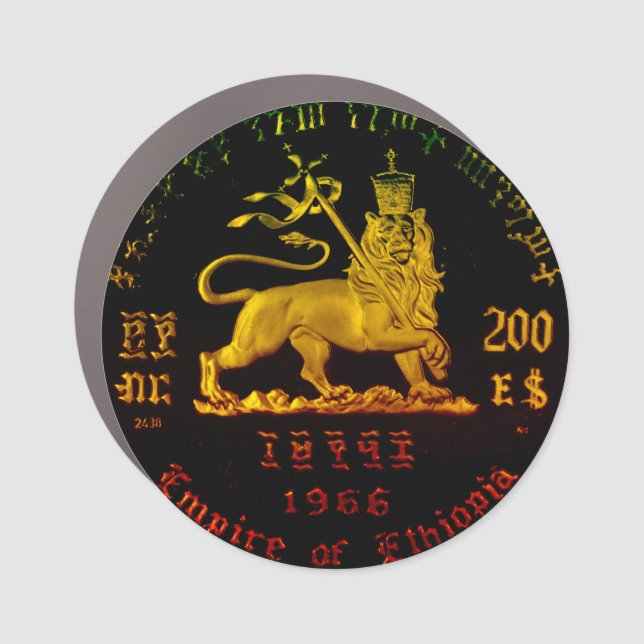 Ethiopian Lion of Judah Car Magnet (Front)