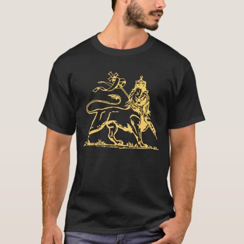 Ethiopian Lion of JudahCross on back T_Shirt
