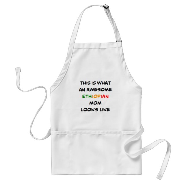 ethiopian mom, awesome adult apron (Front)