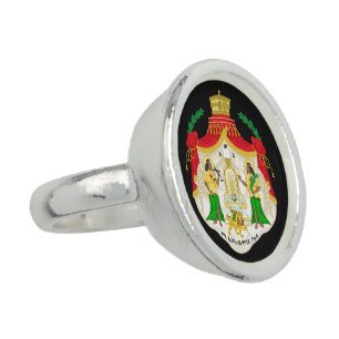 Ethiopian Monarchy Coat of Arms Photo Ring