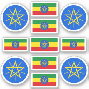 Ethiopian national symbols /Coat of arms and flag Sticker