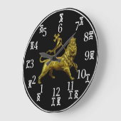 Ethiopian Numbers Clock - Black Lion - (Large) (Angle)