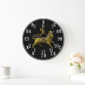 Ethiopian Numbers Clock - Black Lion - (Large) (Home)