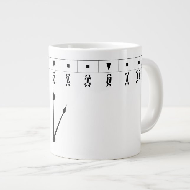 Ethiopian Numeral Clock Giant Coffee Mug (Front Right)
