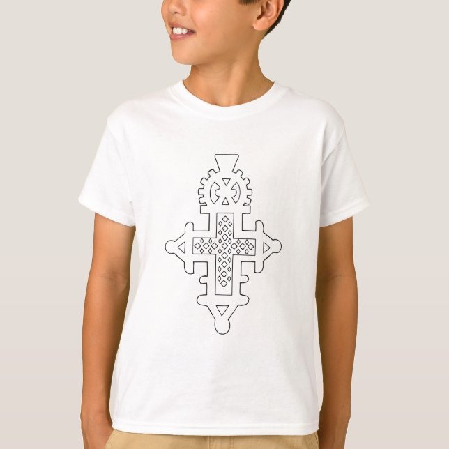 Ethiopian Orthodox Cross የመስቀል ዲዛይን ቲሸርት T-Shirt (Front)