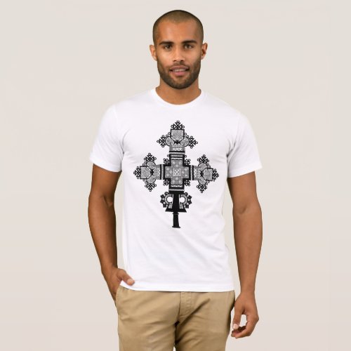 Ethiopian Orthodox Cross w Lion of Judah T_Shirt