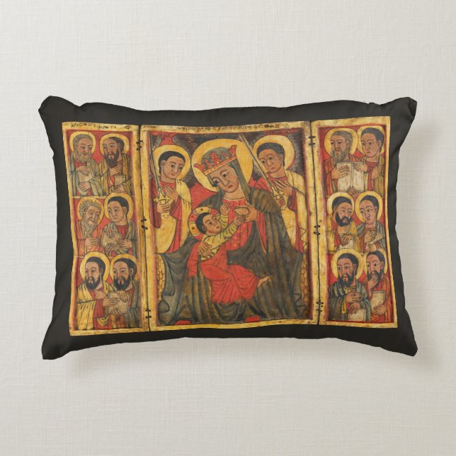 Ethiopian Orthodox Icon l Ancient Christian Faith  Accent Pillow (Front)