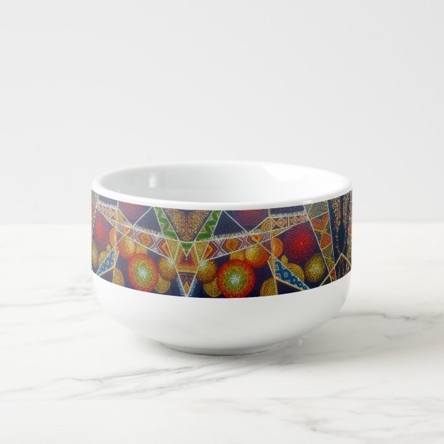Ethiopian Pattern Dot Art Bowl (Front)