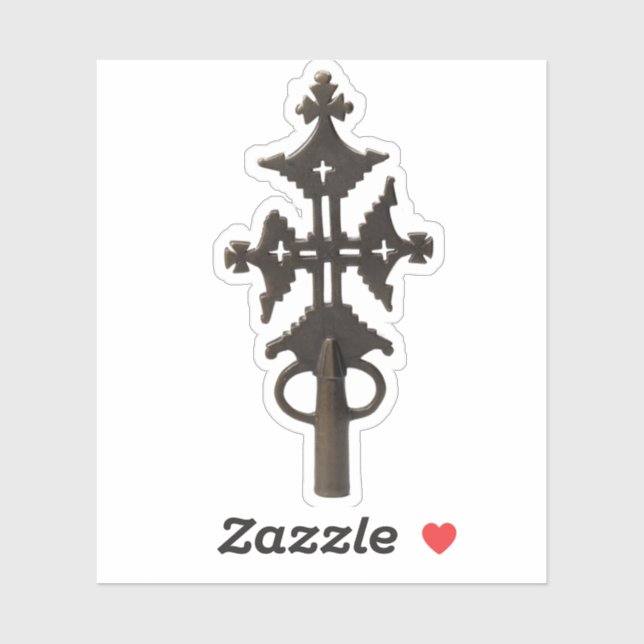 Ethiopian Processional Orthodox Christian Cross Sticker (Sheet)