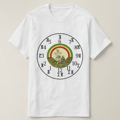 Ethiopian Rainbow Clock _ Amharic_English Numbers T_Shirt