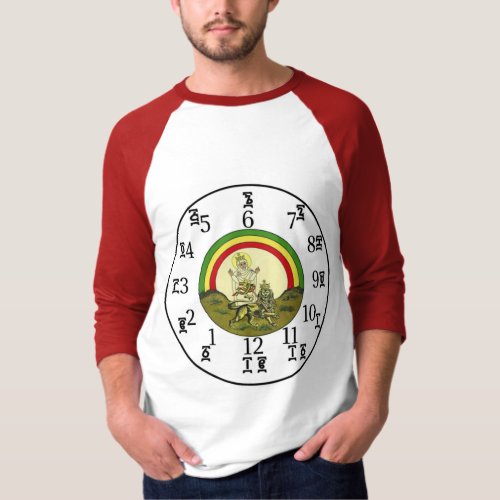 Ethiopian Rainbow Clock _ Amharic_English Numbers T_Shirt