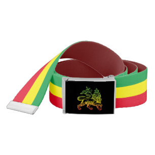 Ethiopian Rasta Flag Lion of Judah Belt