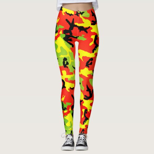 Ethiopian Rastafari Camouflage _ Leggings