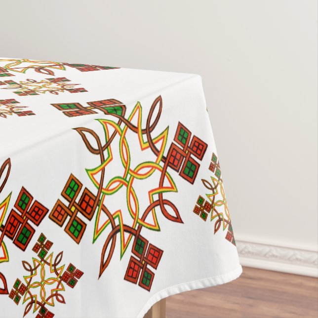Ethiopian Rootz Meskel Cross Tablecloth (In Situ)