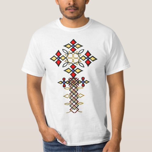 Ethiopian Rootz Traditional Cross T_Shirt