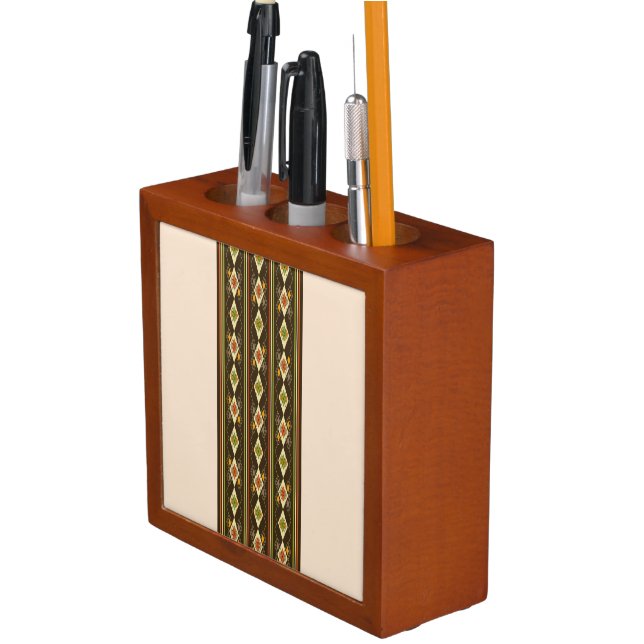 Ethiopian Tebeb Pattern Desk Organizer (In Situ)